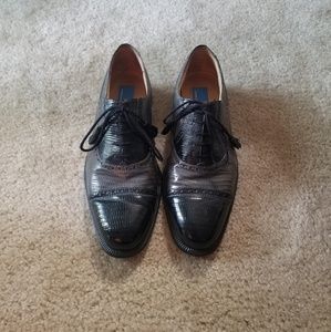 Black & Gray Lizard Skin Dress Shoes